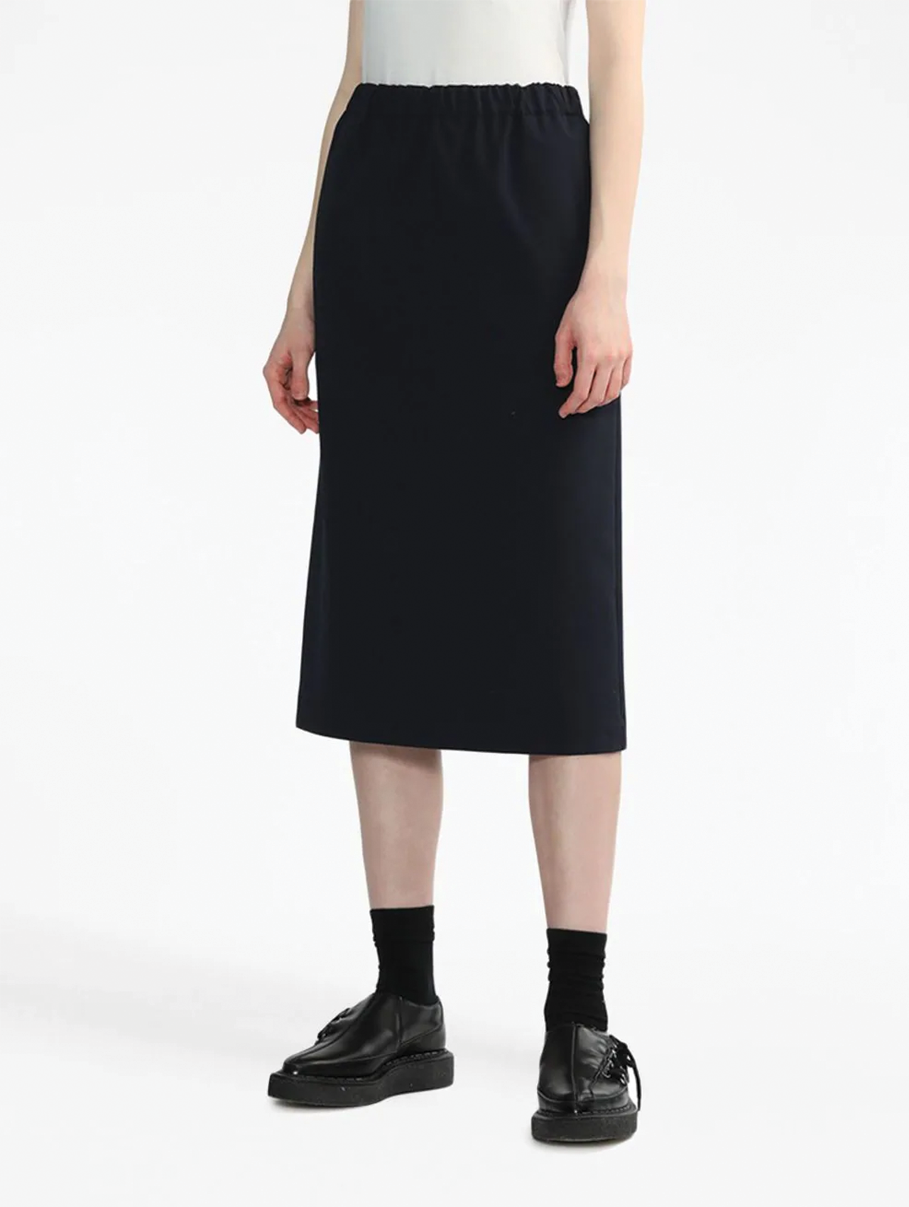 CDG CDG Navy Wool Blend Skirt