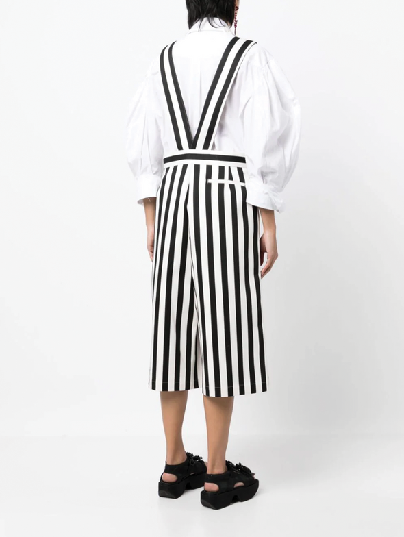CDG TAO Black/White Striped Overalls