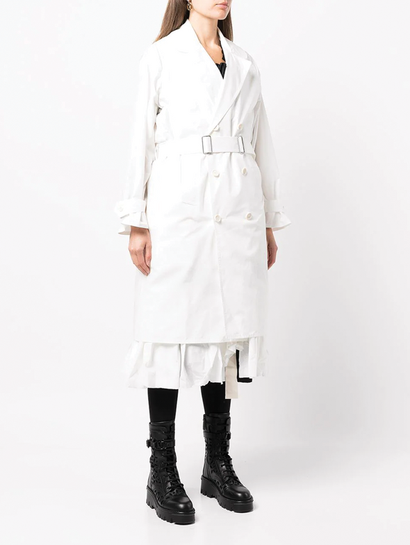 CDG TAO White Lace Reversible Trench Coat