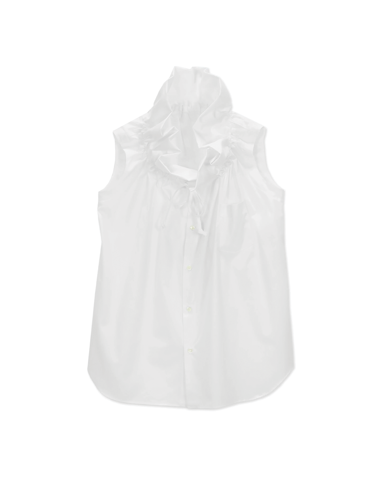 CDG CDG White Sleeveless Frill Collar Blouse