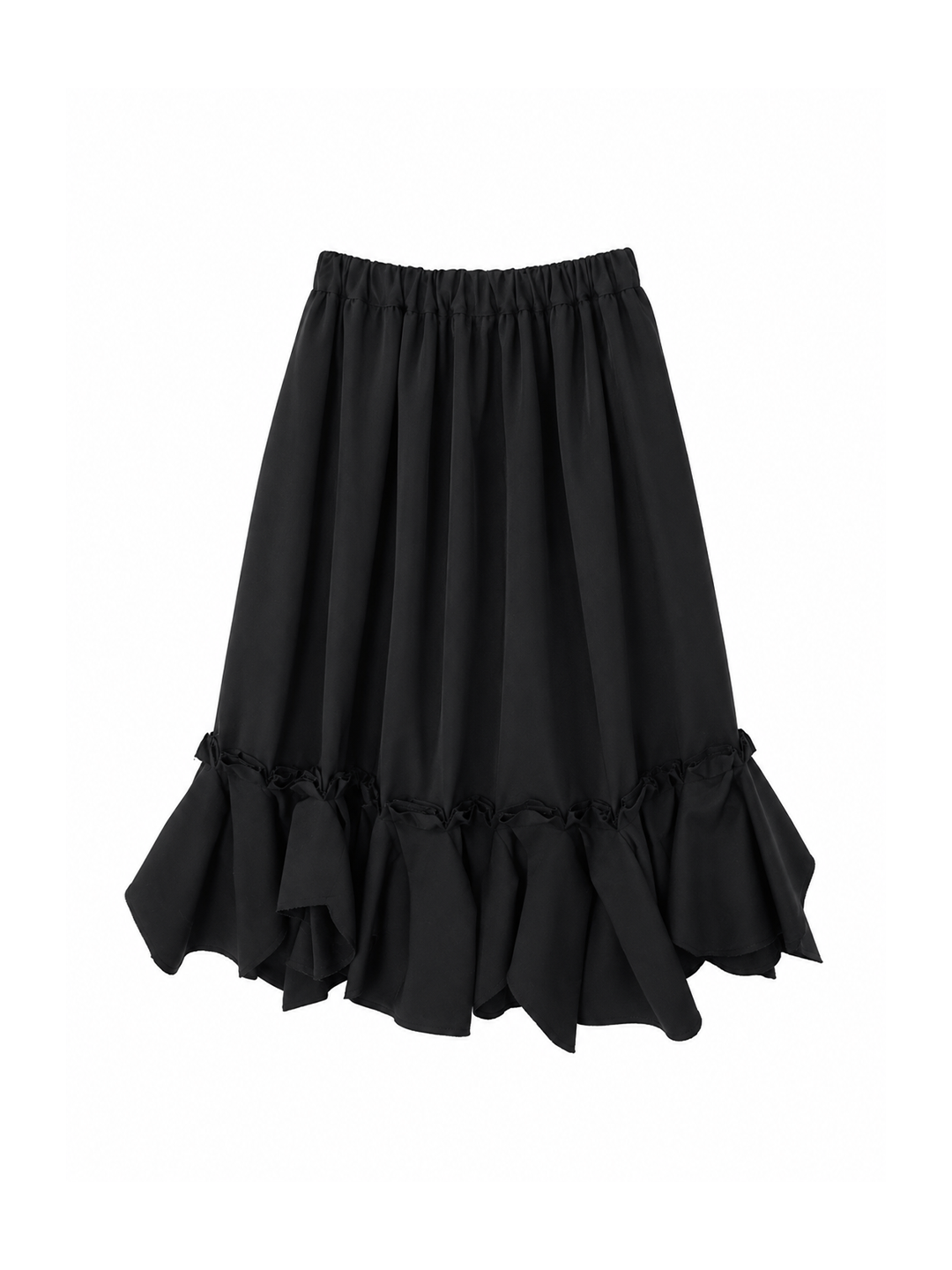 CDG Mainline Black Wool Ruffled Skirt