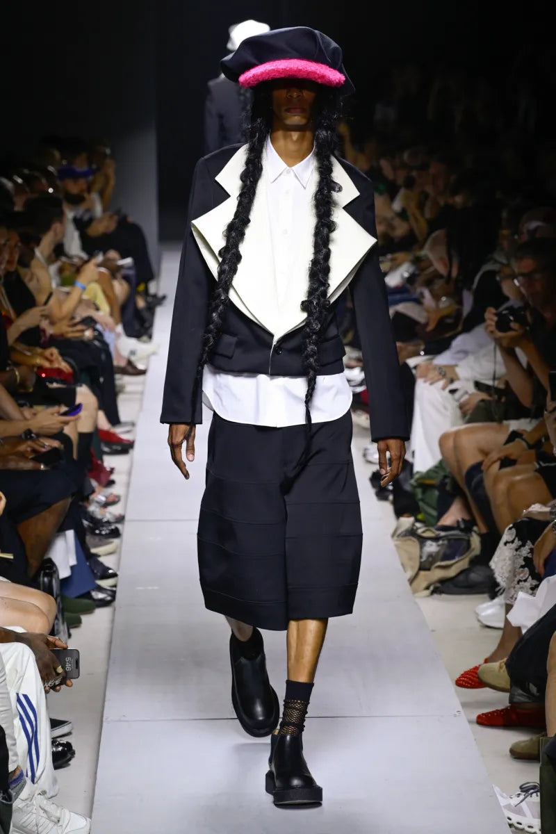 CDG Homme Plus Runway Black Wide Leg Shorts