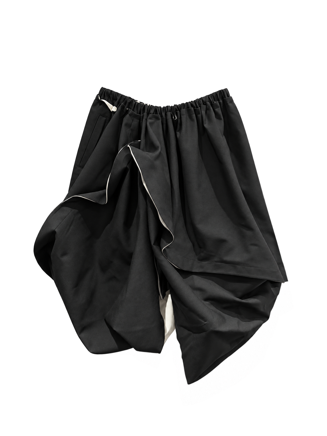 CDG TAO Black Draped Asymmetric Skirt