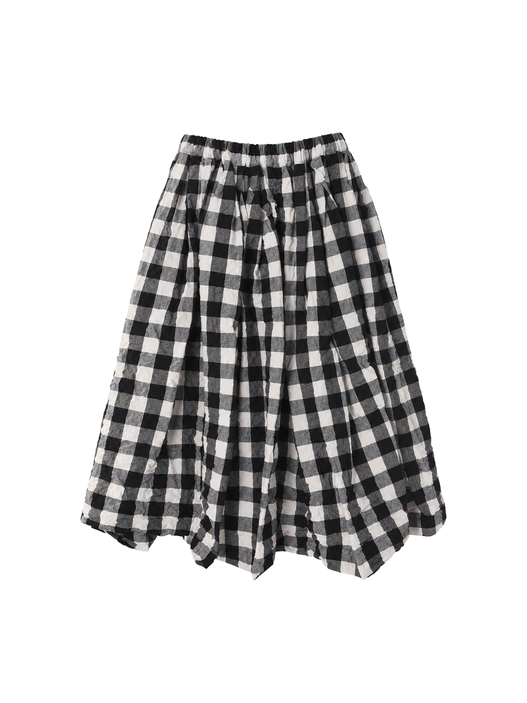 CDG TAO Black/White Check Balloon Skirt
