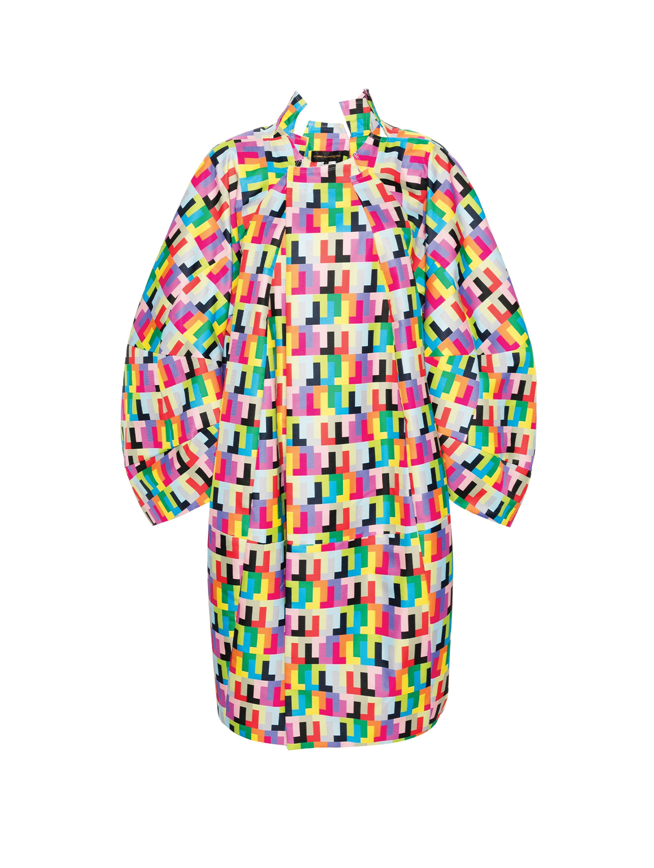 Comme Des Garçons Rainbow Geometric Print Coat