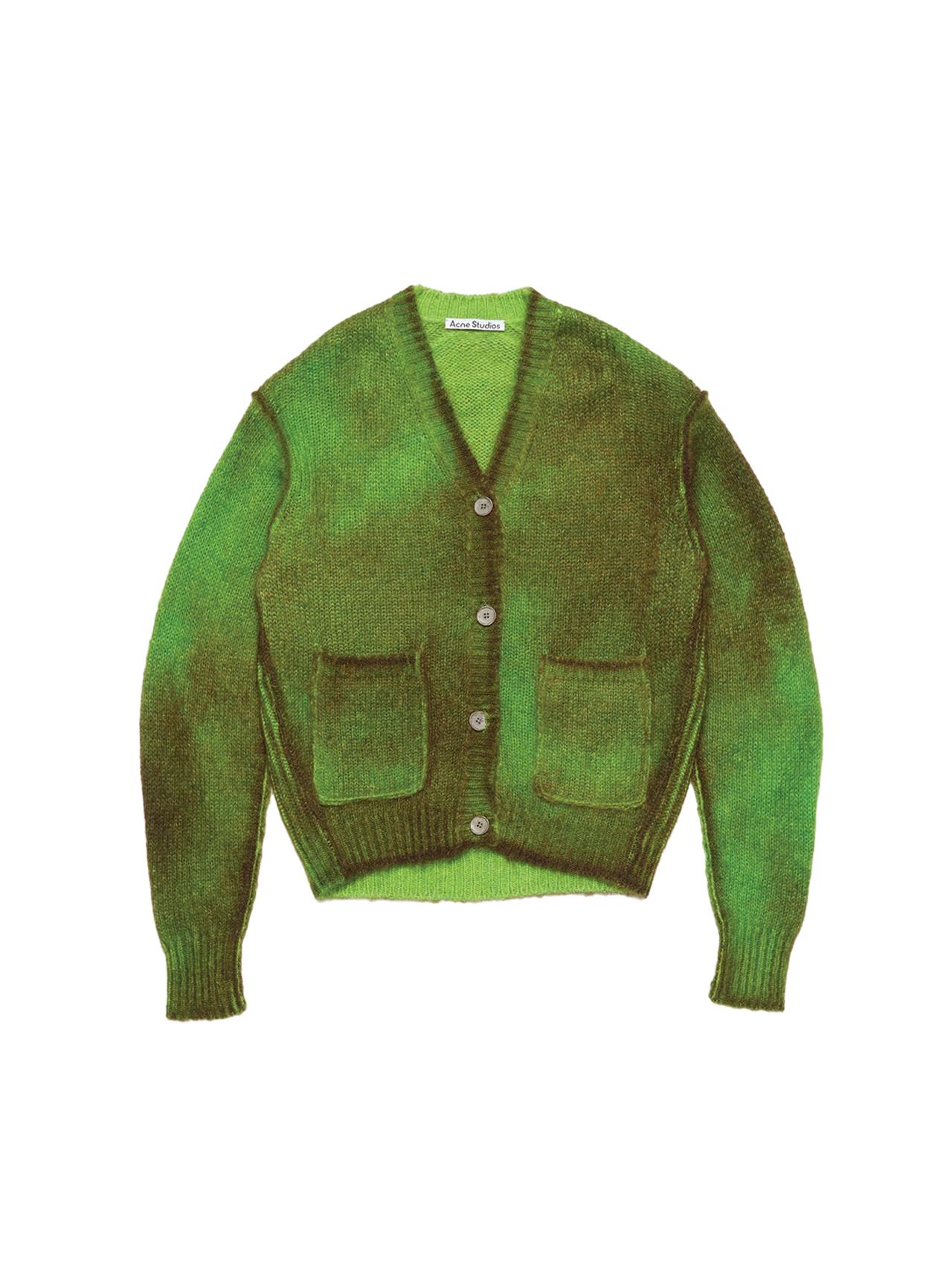 Acne Studios Green Sprayed Finish Cardigan