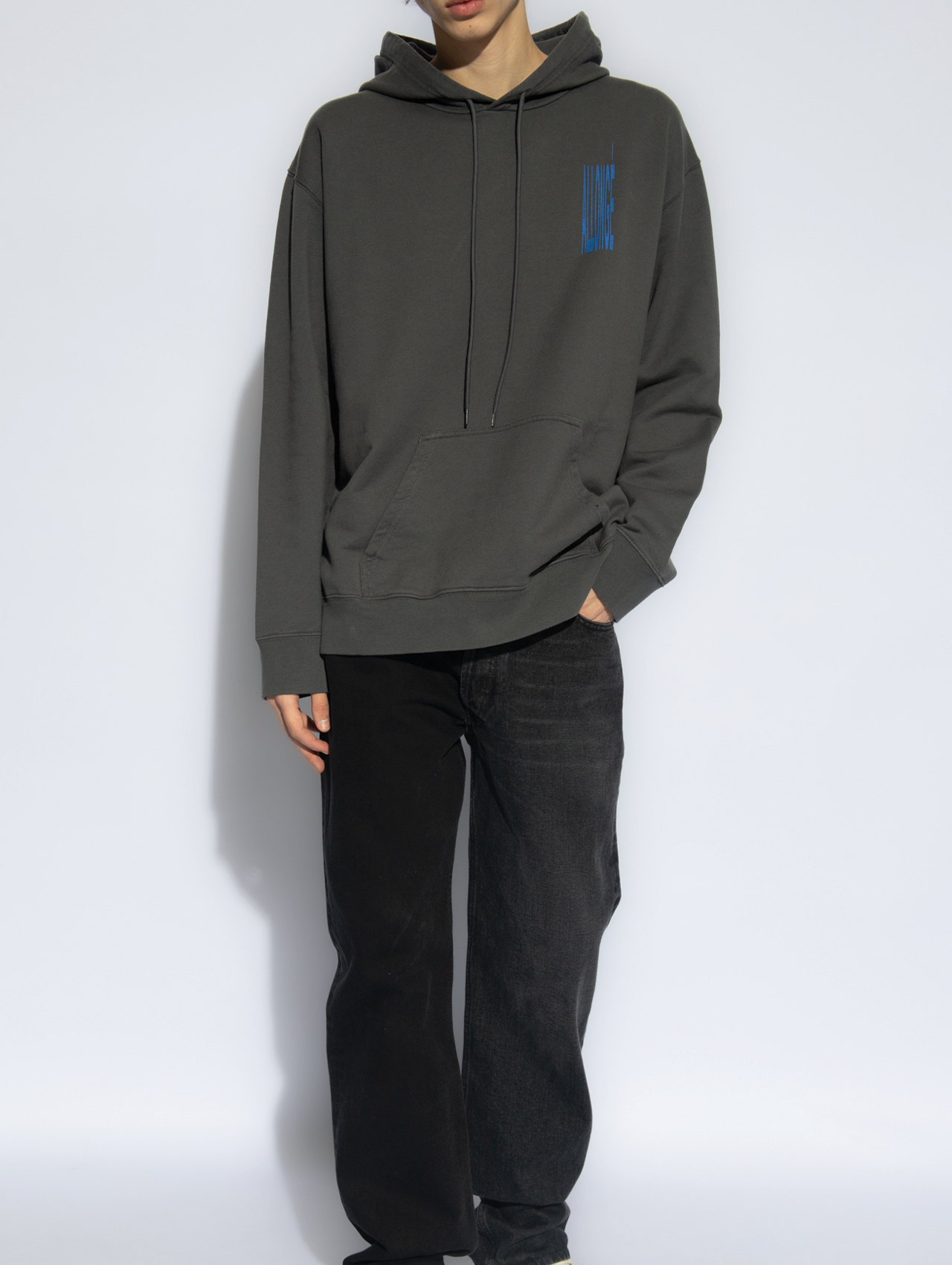 MM6 Grey Distorted Logo Hoodie