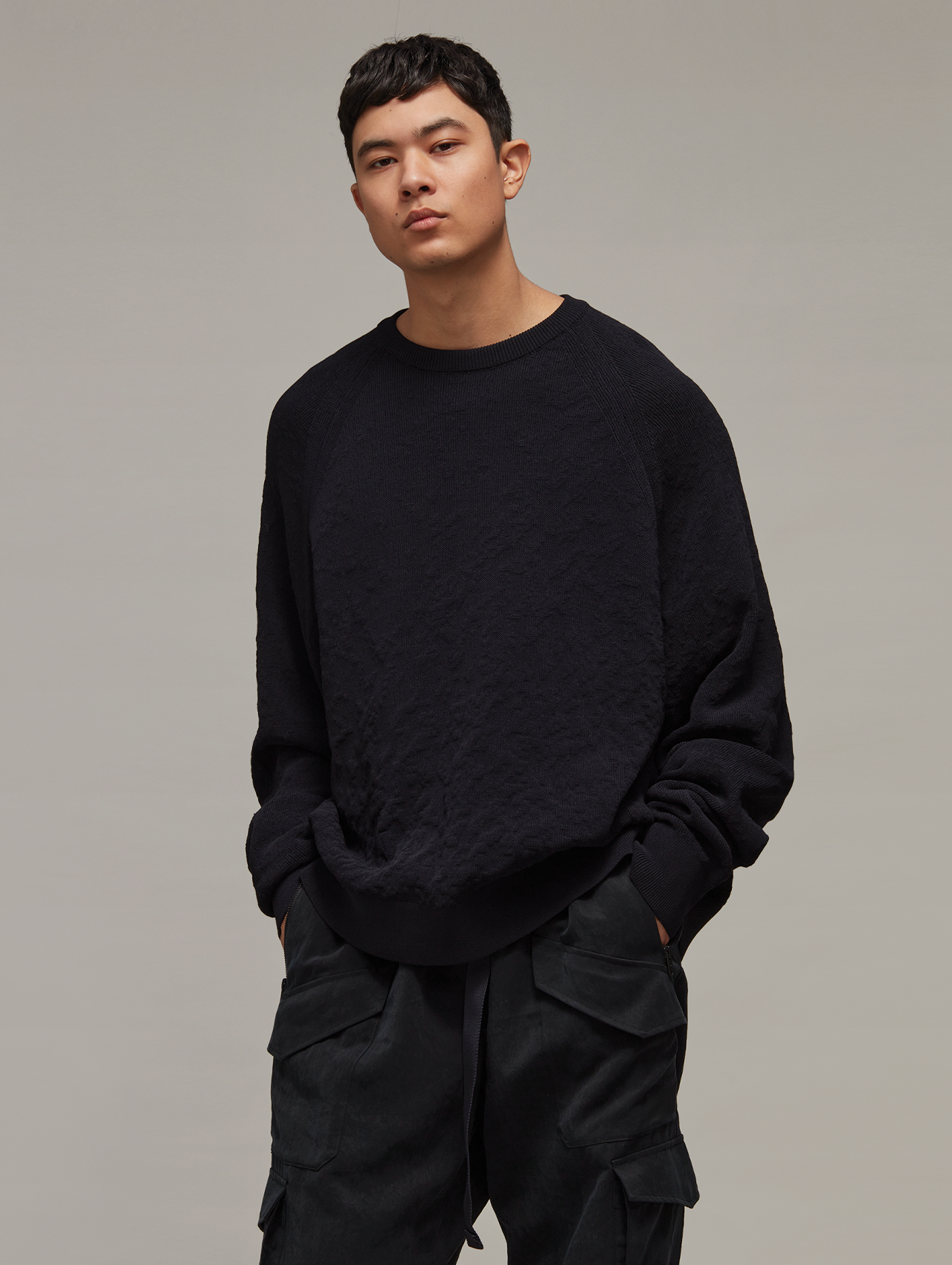 Y-3 Black Knit Crew Sweater