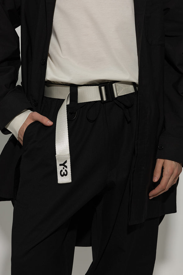 Y-3 Talc White Logo Belt