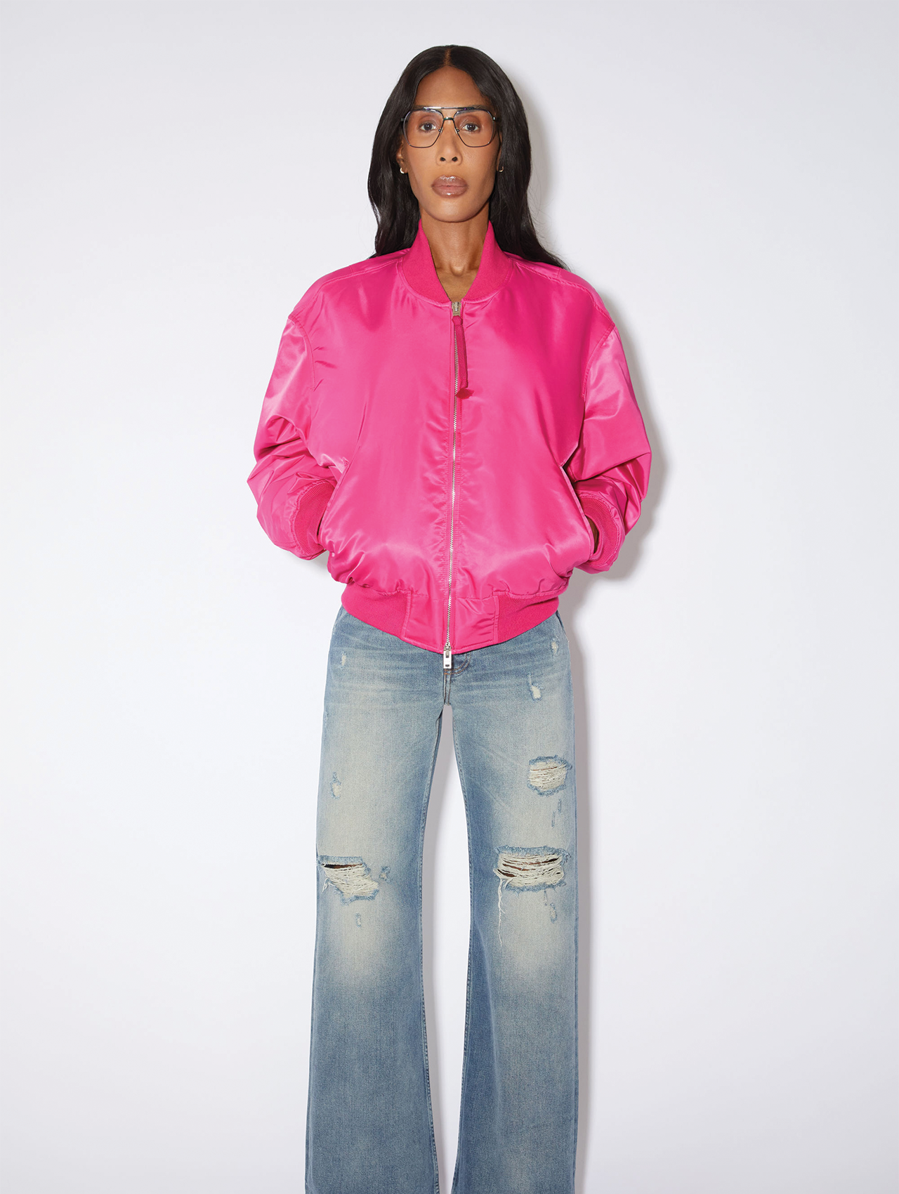 Honey Fucking Dijon x Acne Pink Bomber Jacket