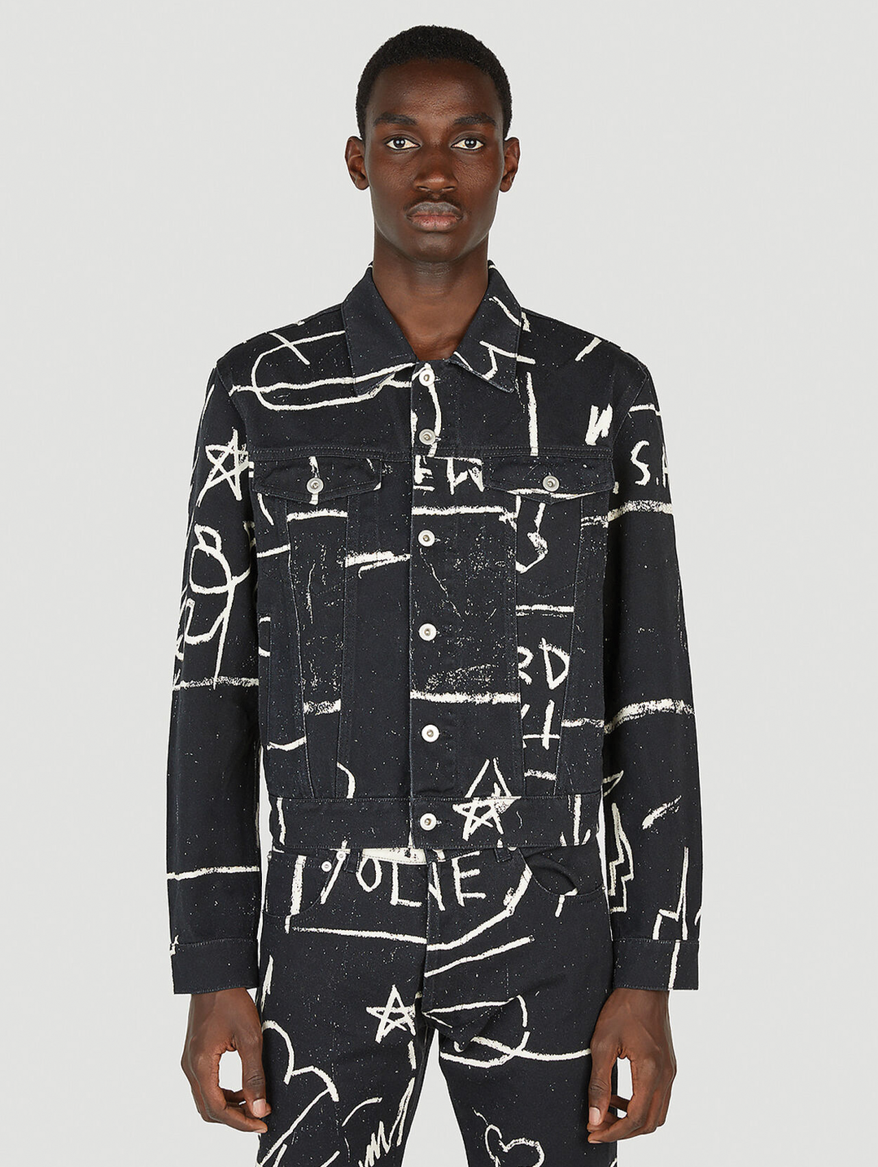 Honey Fucking Dijon x Basquiat Black Denim Jacket Honey Fucking Dijon x Basquiat Black Denim Jacket