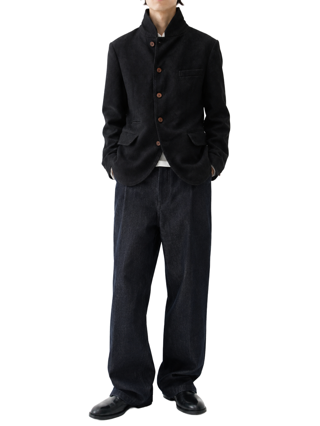 CDG Homme Deux Black Basket Weave Jacket