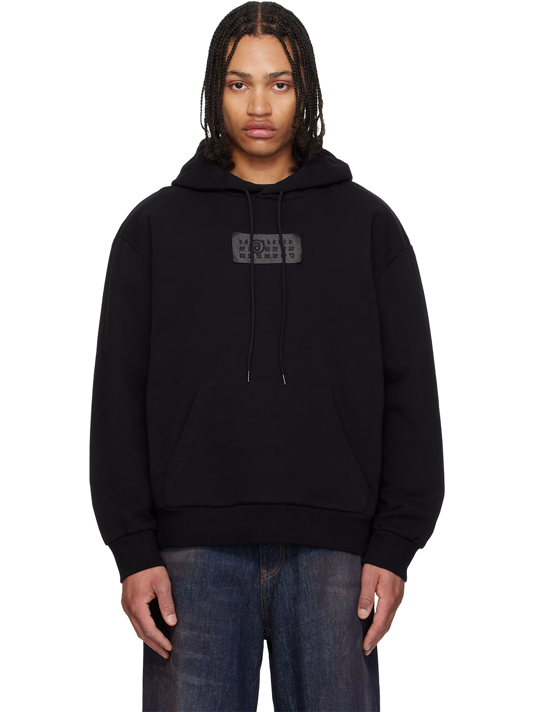 MM6 Black Numeric Logo Hoodie