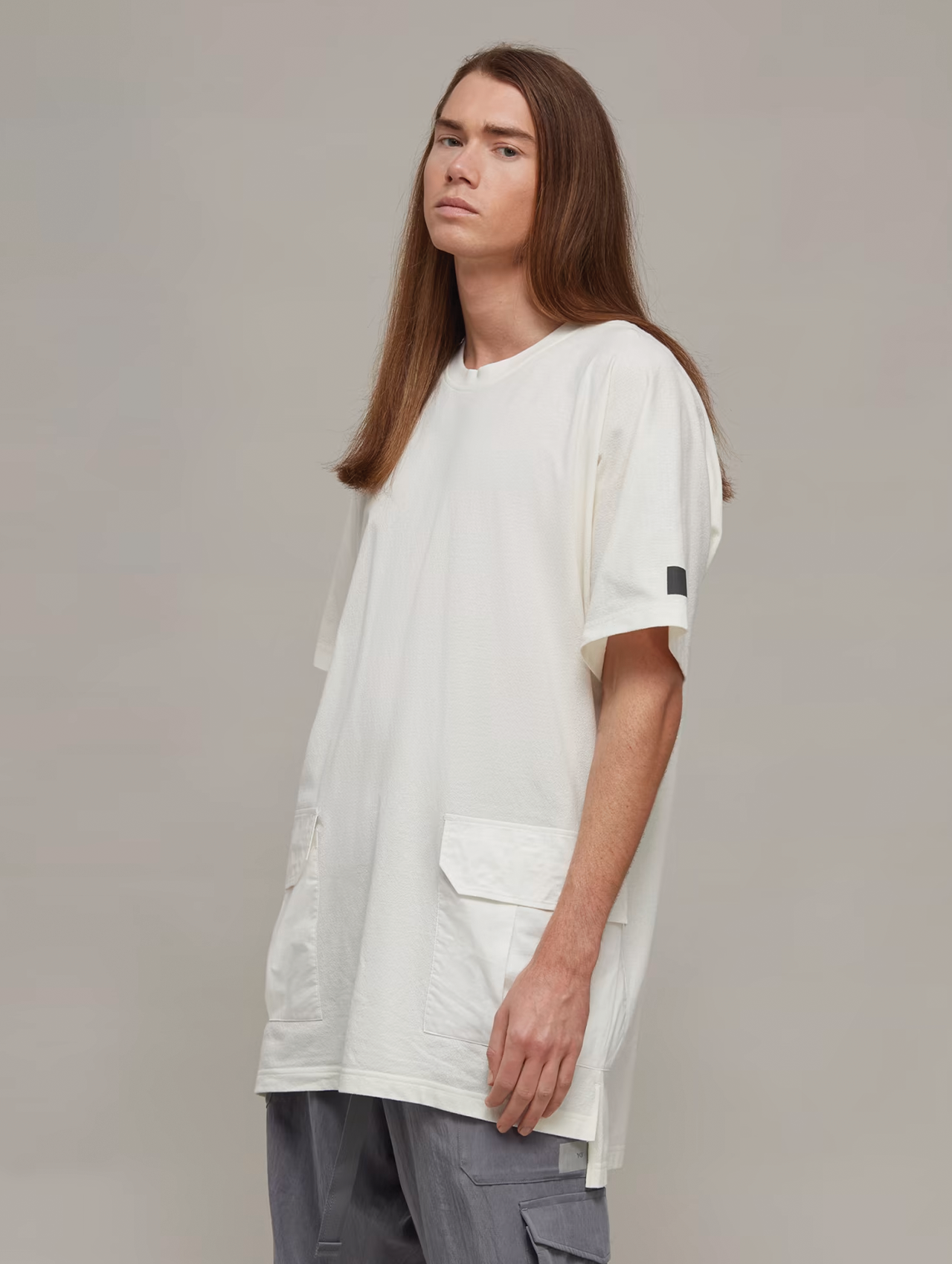 Y-3 Off White Crepe Jersey Pocket T-Shirt