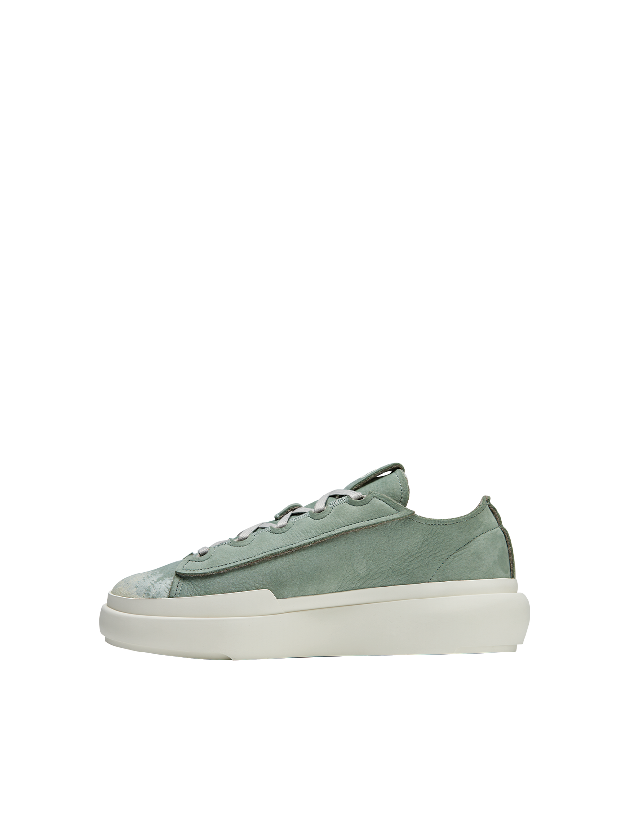Y-3 Silver Green Nizza Low-Top Sneakers