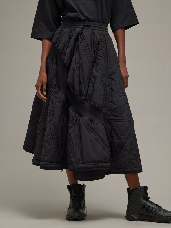 Y-3 Black Quilted Skirt