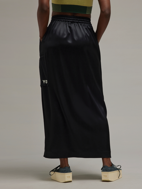 Y-3 Black Tech Silk Skirt