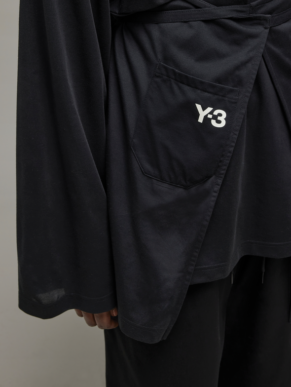 Y-3 Black Sail Closure Long Sleeve Tee