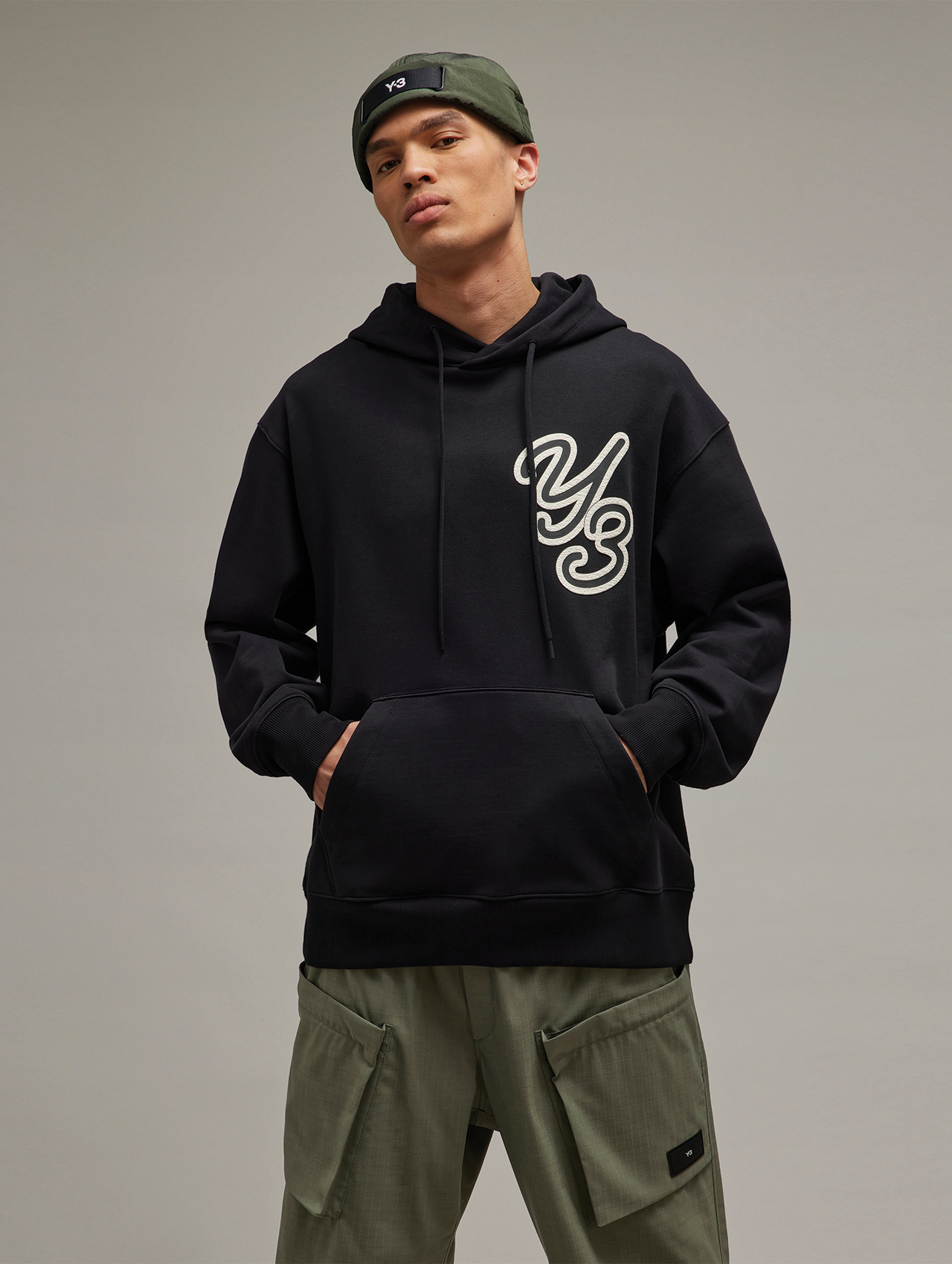 Black y3 hoodie hot sale