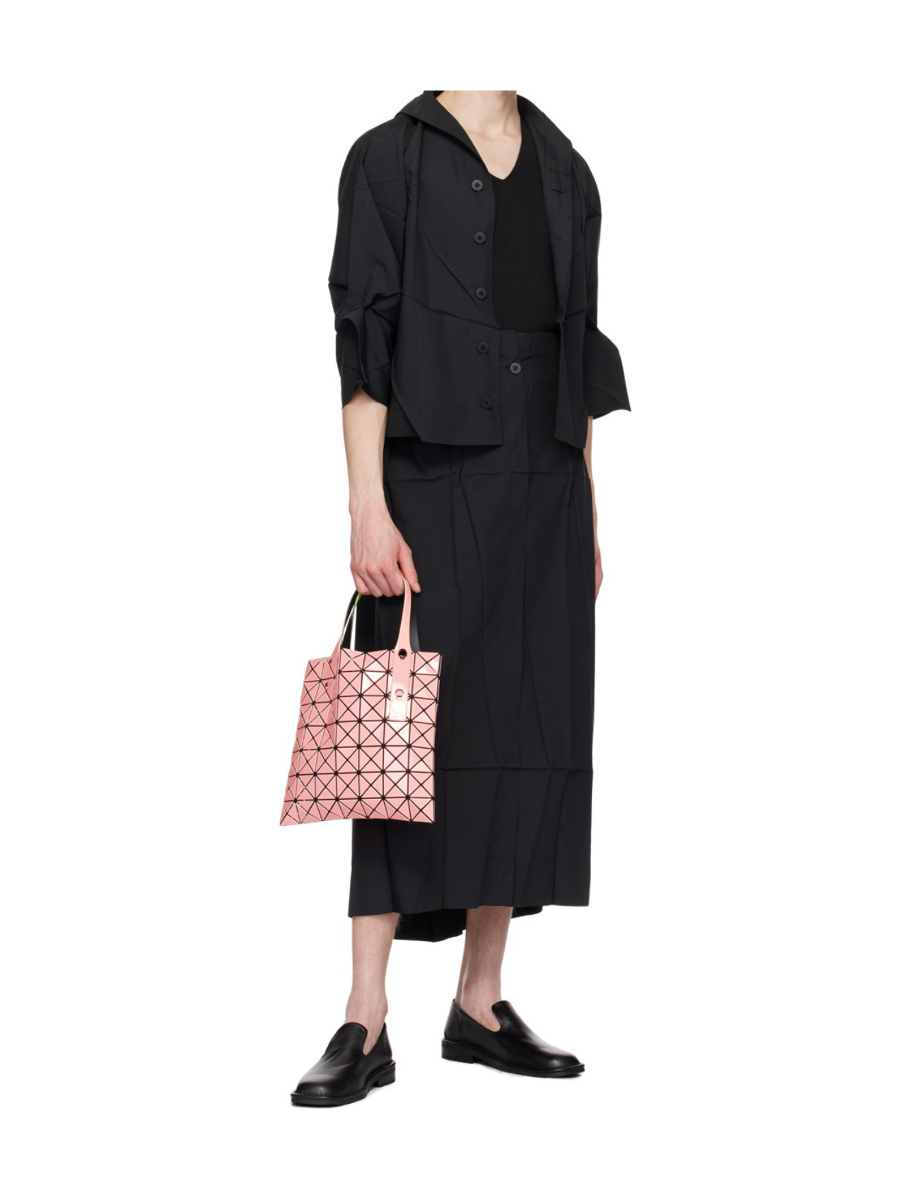 Bao Bao Issey Miyake Coral/Yellow Mini Prism Kangaroo Tote