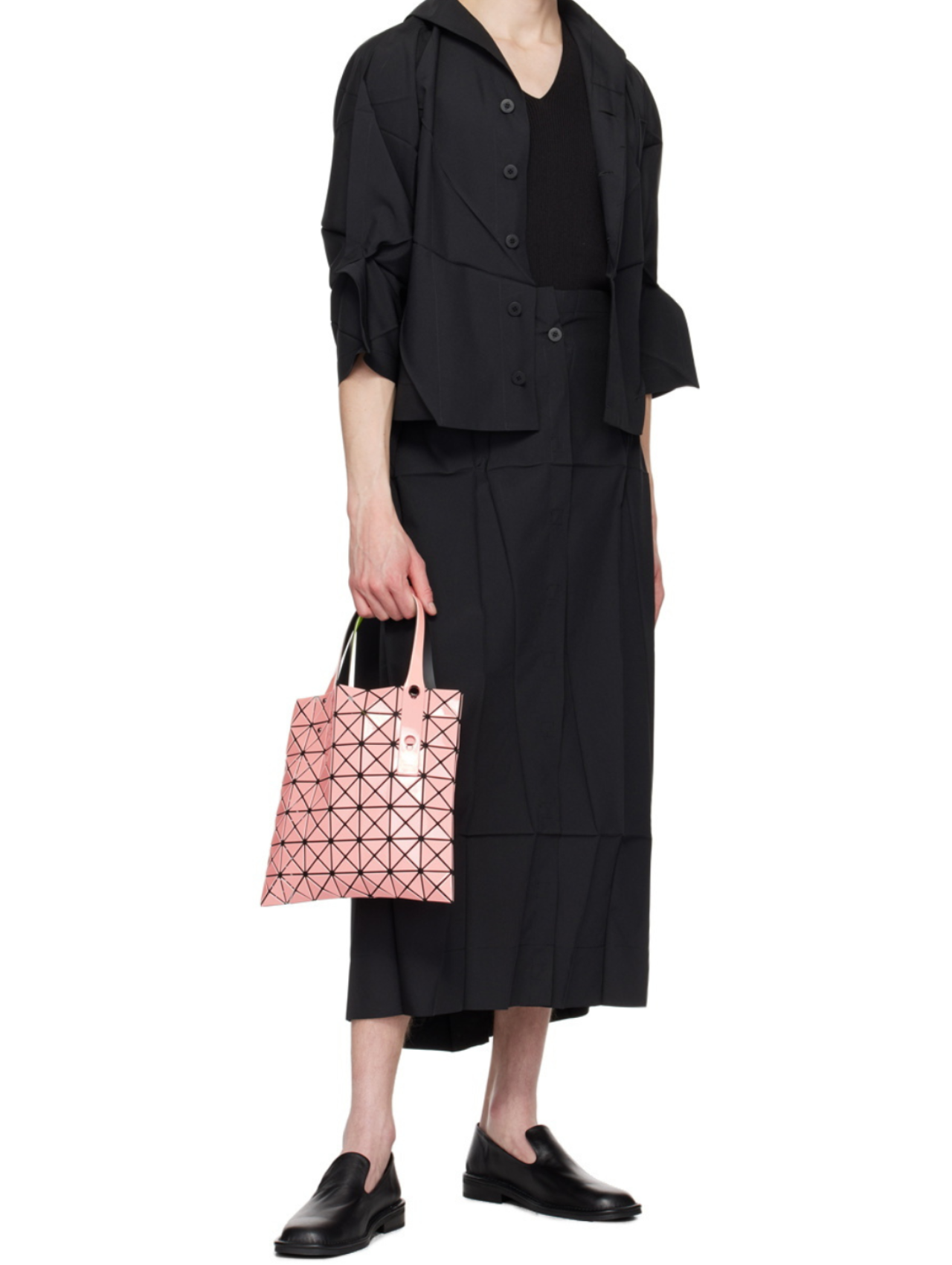 Bao Bao Issey Miyake Coral/Yellow Mini Prism Kangaroo Tote