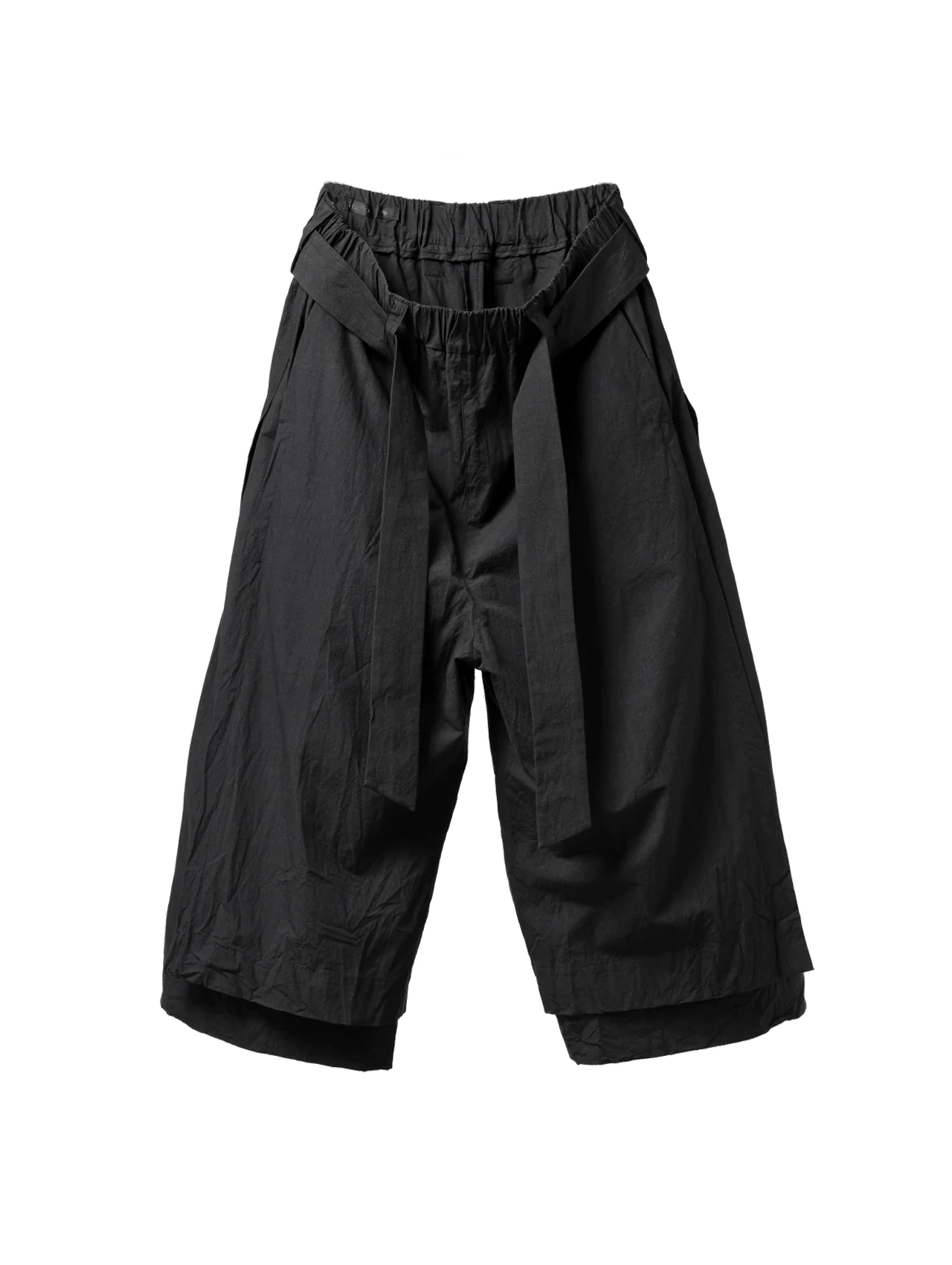 Klasica Black Cotton/Linen Cropped Pants