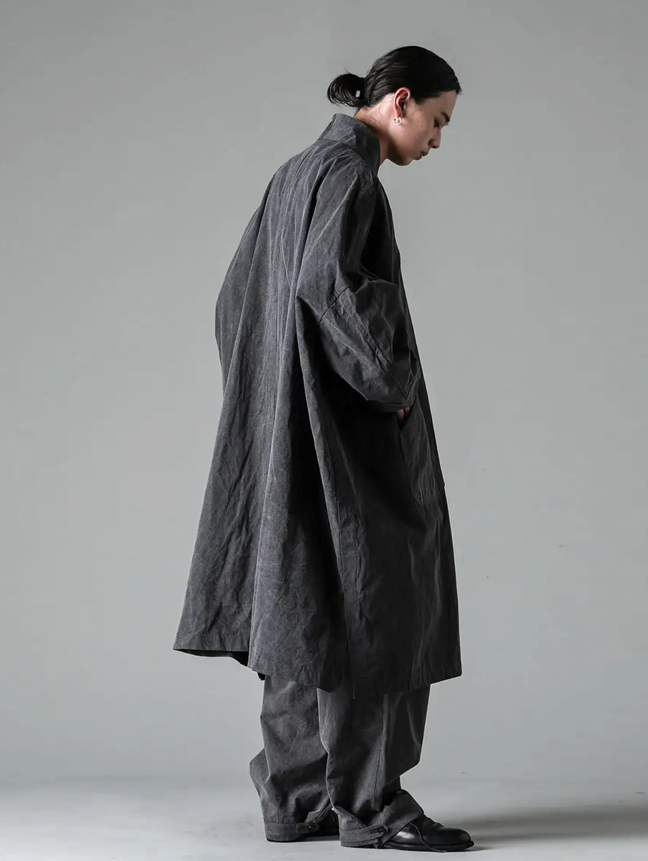 Klasica Black Silk/Cotton Work Coat