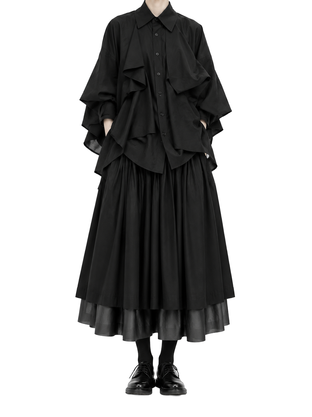 CDG Mainline Black Layered Skirt