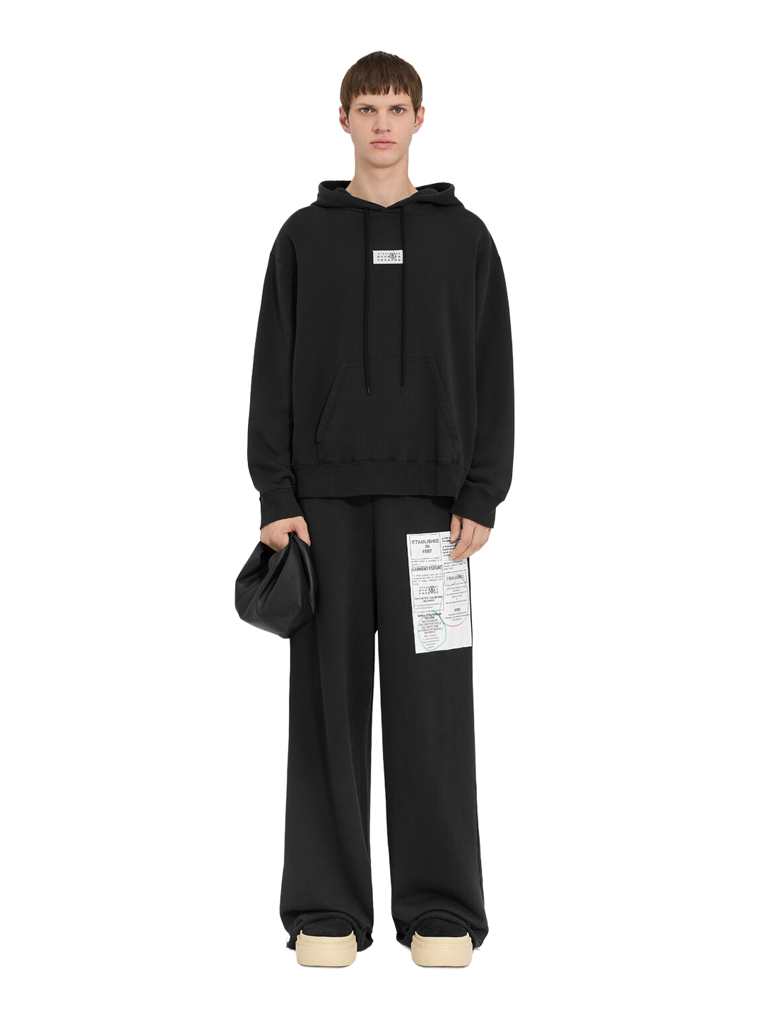 MM6 Black Numbers Patch Logo Hoodie