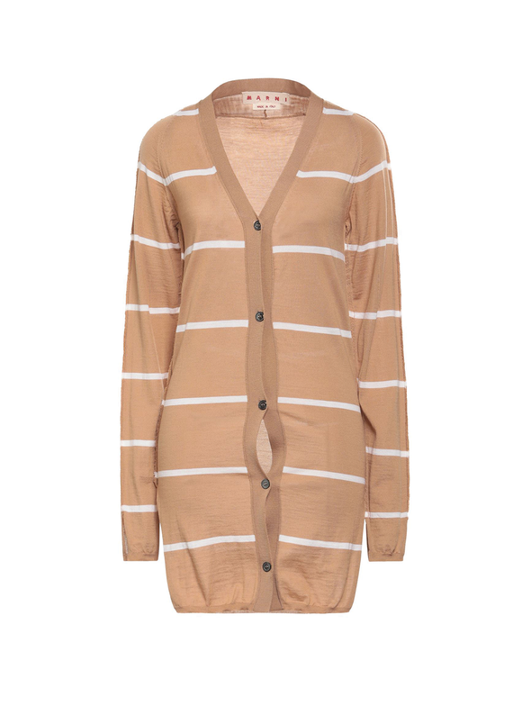Marni Beige/White Stripe Cardigan