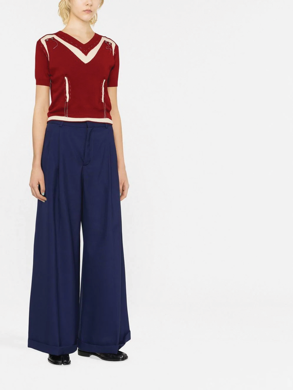 Marni Navy Wide Leg Pants