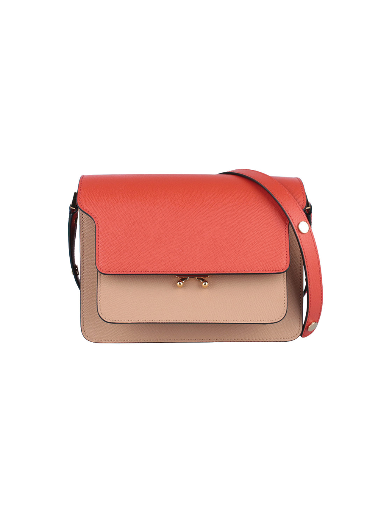 Marni Red, Beige & Green Medium Trunk Bag