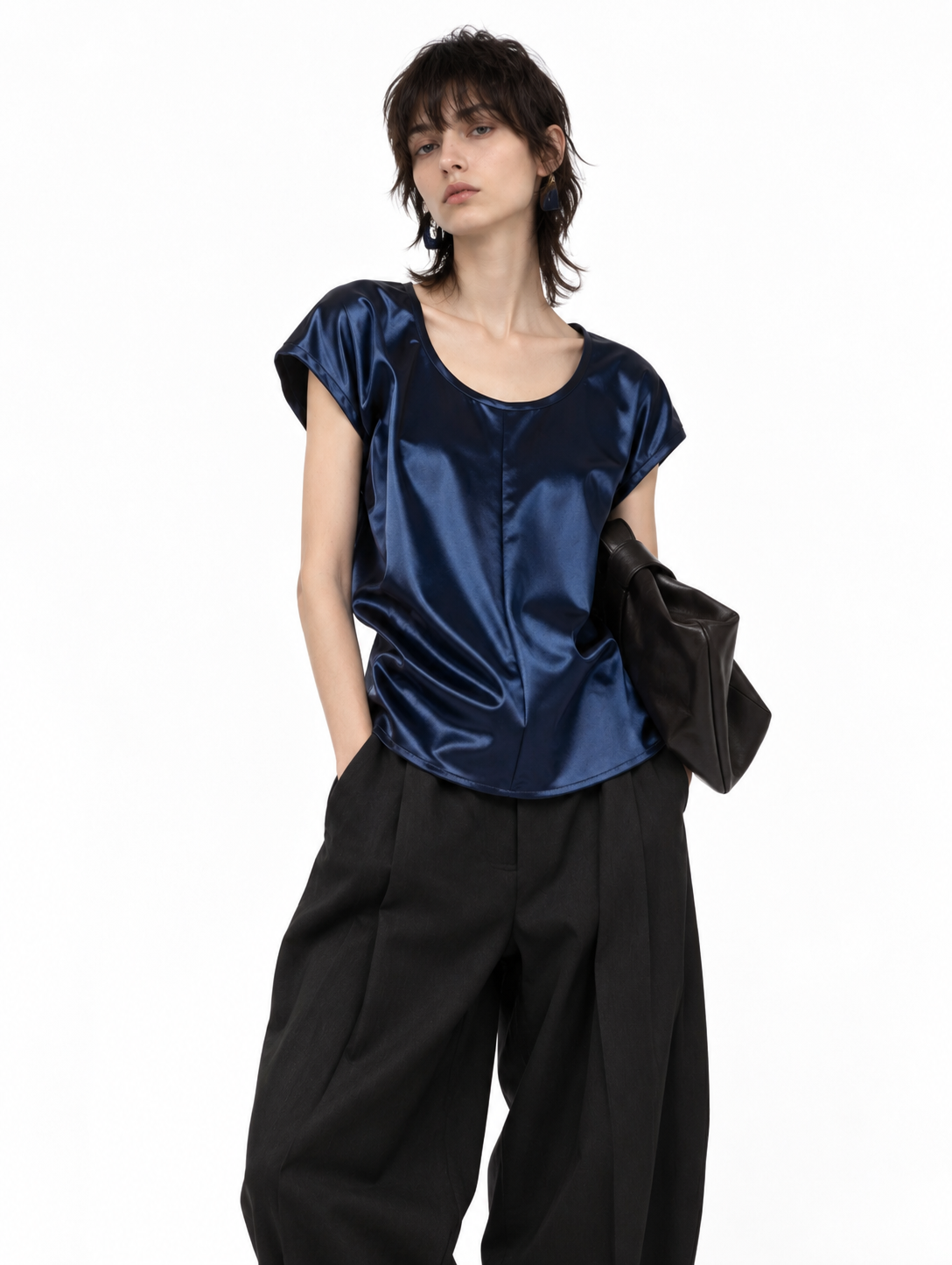 Marni Blue Satin Blouse
