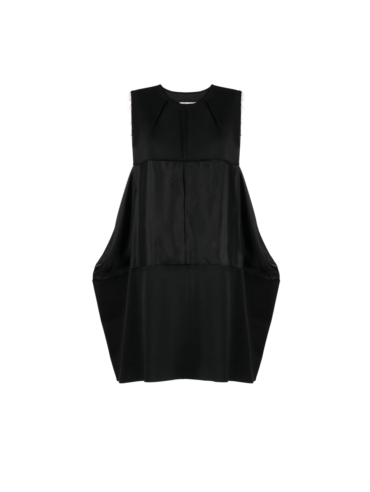 MM6 Black Raw Cut Panelled Mini Dress