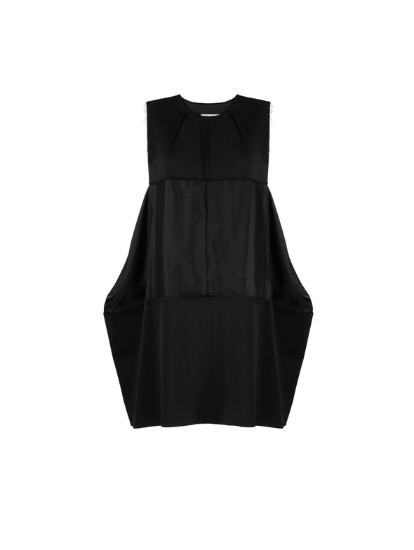 MM6 Black Raw Cut Panelled Mini Dress