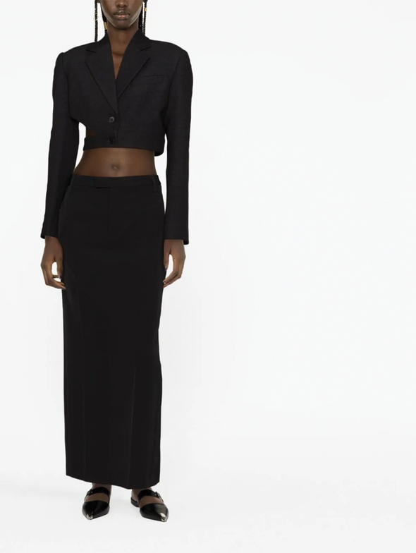 MM6 Black Tailored Midi Skirt