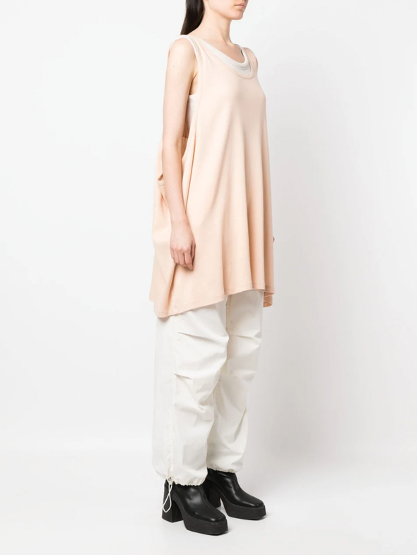 MM6 Peach Layered Rib Tank