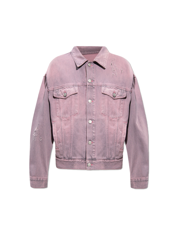 MM6 Pink Distressed Denim Jacket