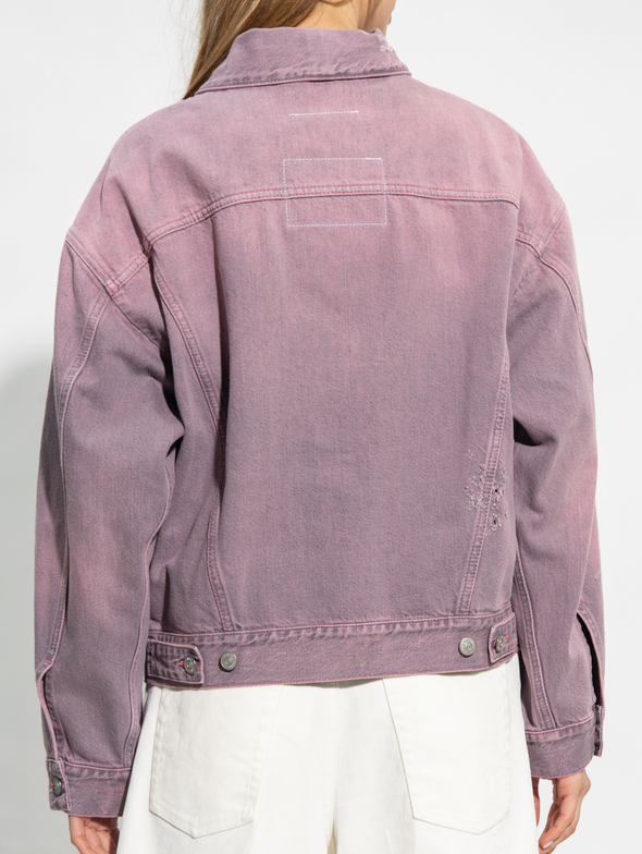 MM6 Pink Distressed Denim Jacket