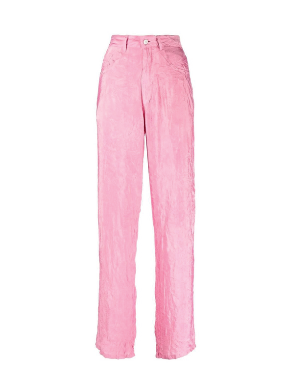 MM6 Pink Crinkle Relaxed Fit Pants