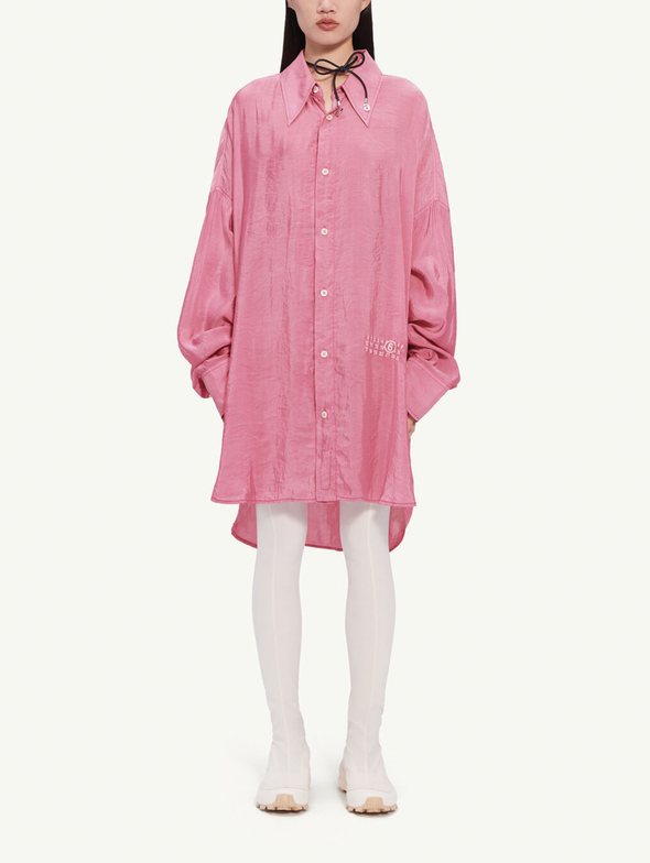 MM6 Pink Oversized Shirt Dress