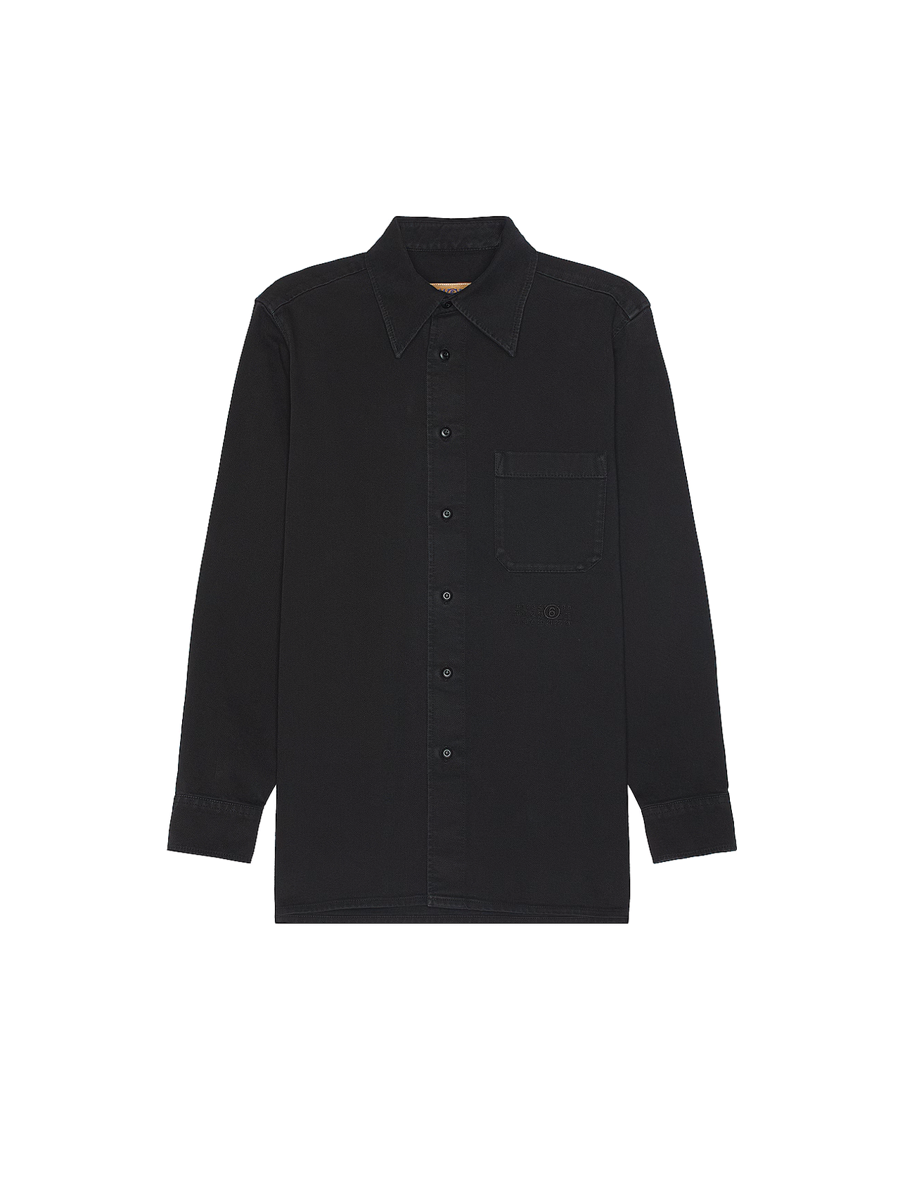 MM6 Black Cotton Twill Button Up Shirt