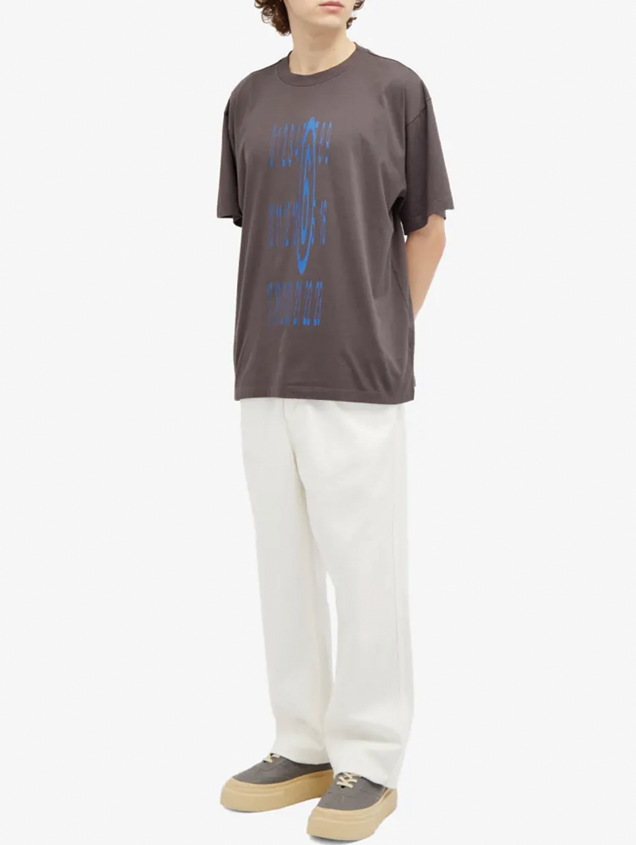 MM6 Grey/Blue Distorted Logo T-Shirt