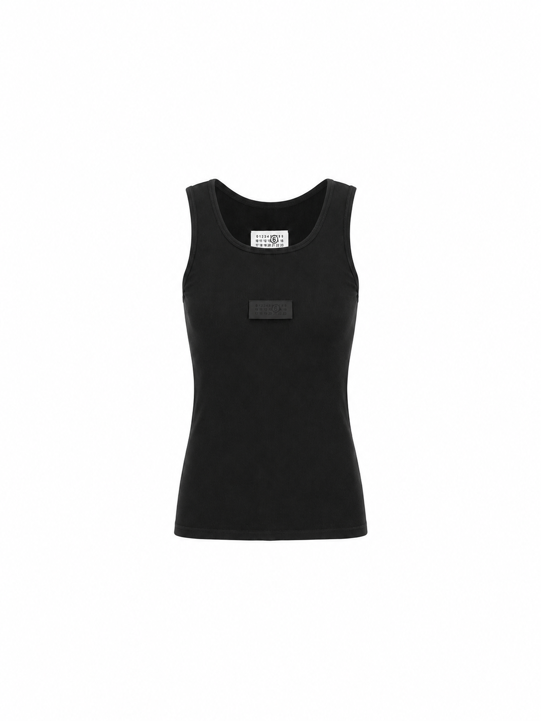 MM6 Black Ribbed Jersey Tank Top