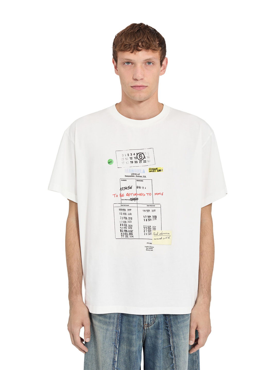 MM6 White Stamp Print T-shirt