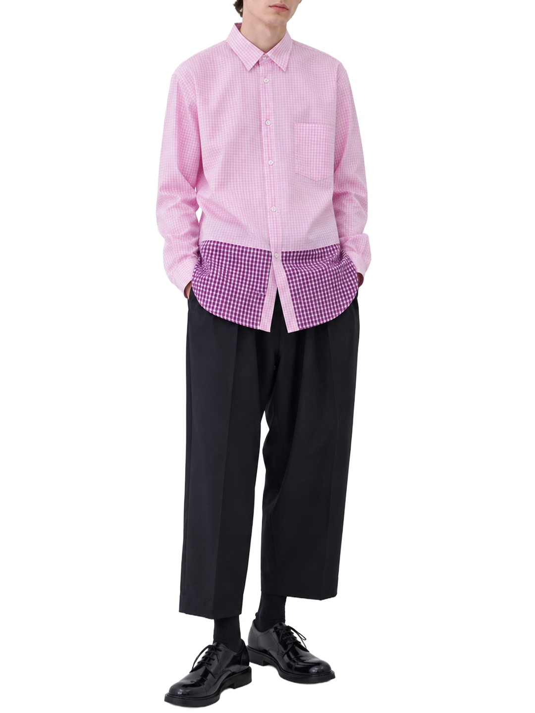 CDG Homme Deux Pink Patchwork Shirt
