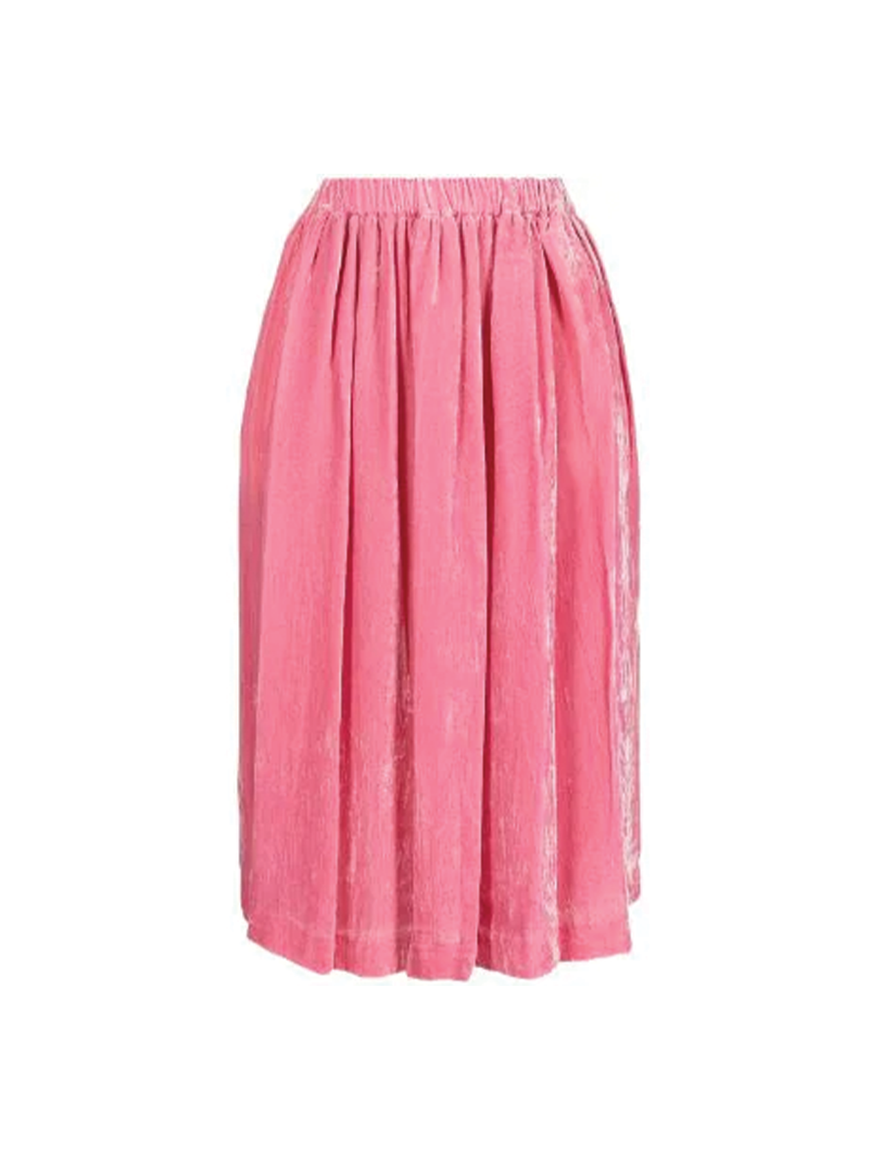 CDG CDG Pink Velvet Midi Skirt