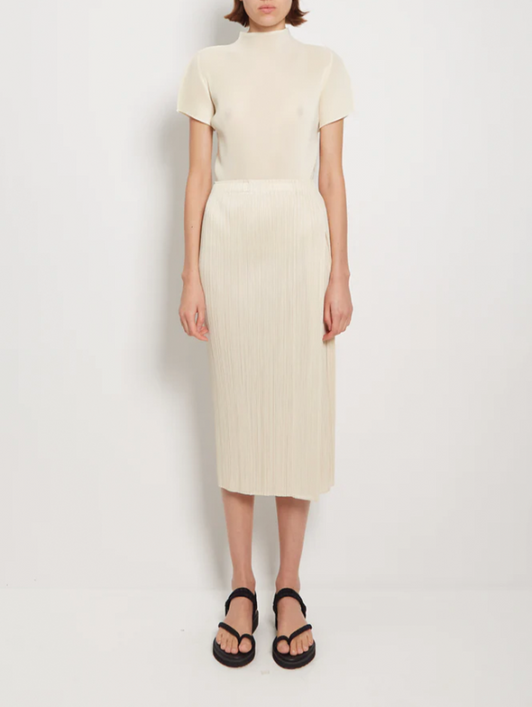 Pleats Please Issey Miyake Cream Monthly Colours Skirt
