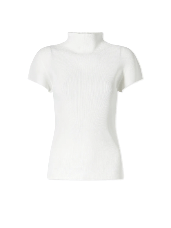 Pleats Please Issey Miyake White Mist Basics High Neck Tshirt