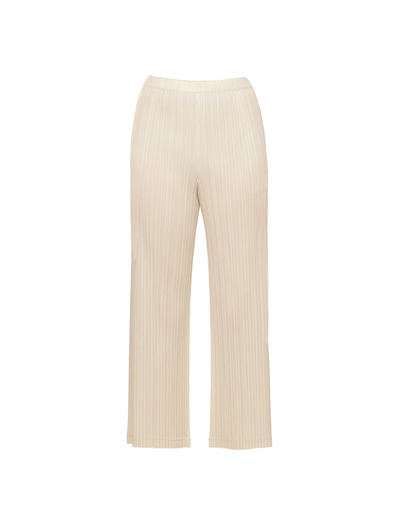 Pleats Please Issey Miyake Ivory Thicker Bottoms Wide Leg Pants